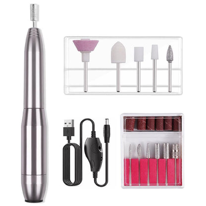 Electric Nail Drill Kit Cordless Nail Drill Portable USB Rechargeable Manicure Pedicure Tools for Acrylic Gel Nails -Gold VXN Beauty