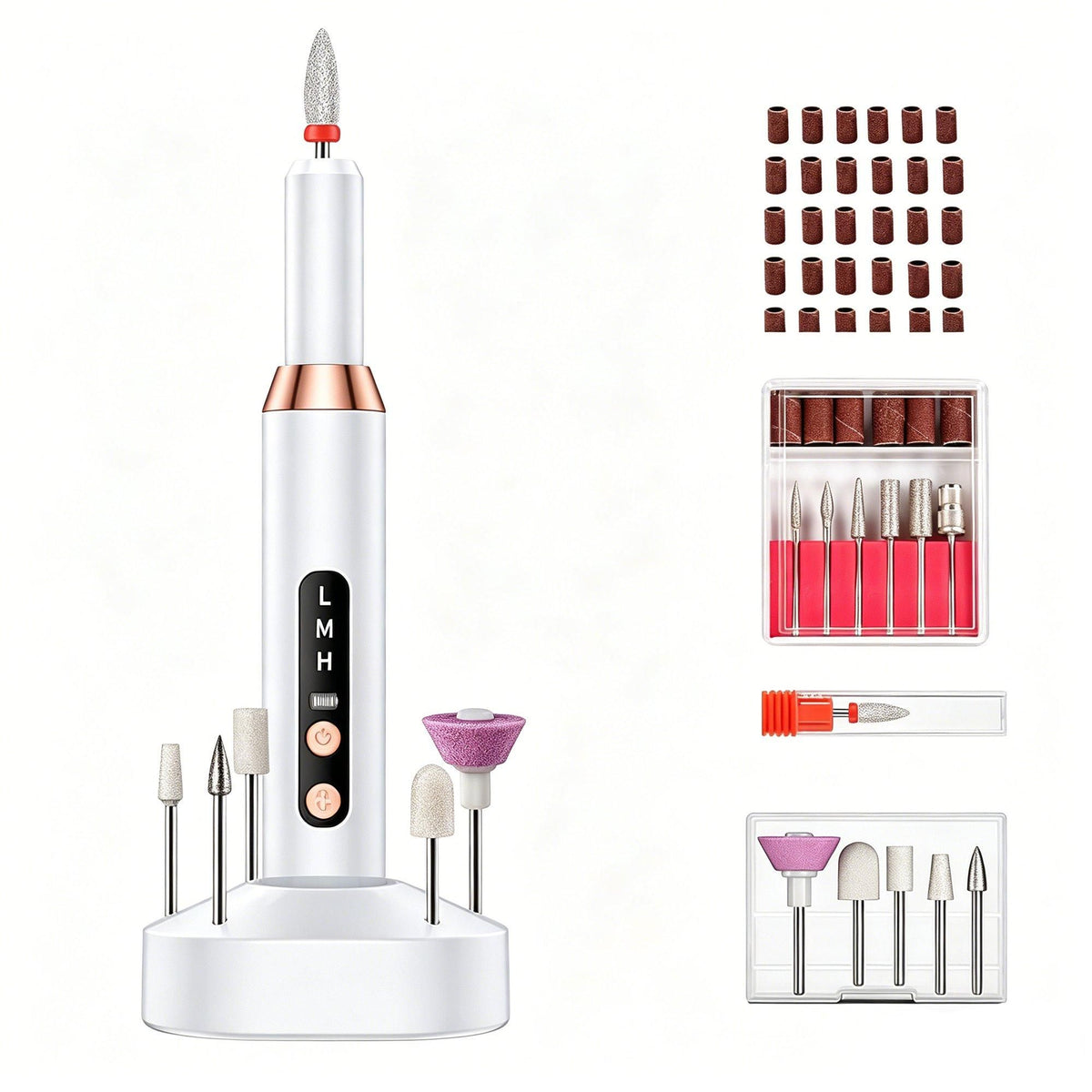 Electric Nail Drill Kit Cordless Nail Drill Portable USB Rechargeable Manicure Pedicure Tools for Acrylic Gel Nails -Gold VXN Beauty
