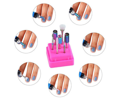 7Pcs Tungsten Steel Ceramics Remove Gel Polish Manicure Pedicure Nail Drill Bits-8# VXN Beauty
