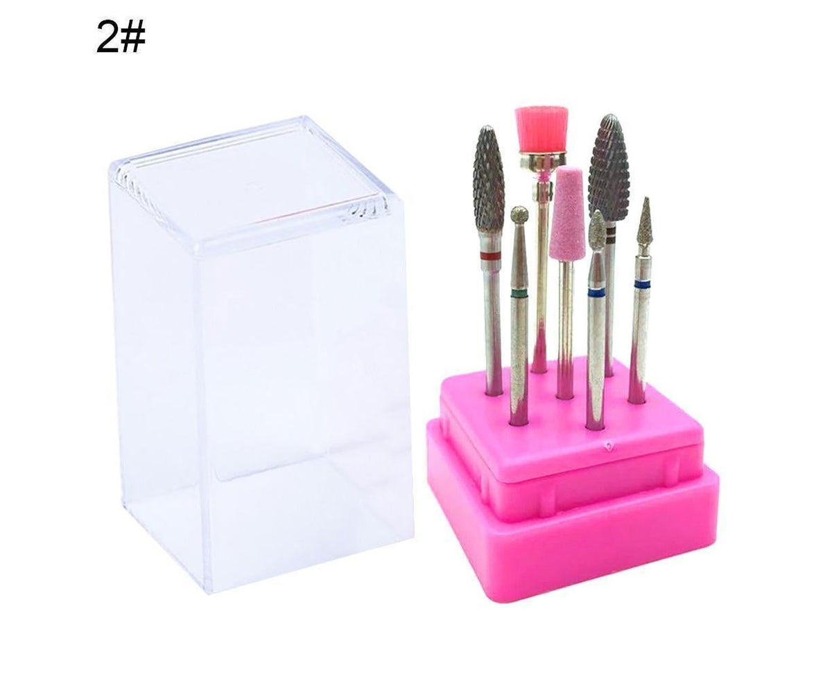 7Pcs Tungsten Steel Ceramics Remove Gel Polish Manicure Pedicure Nail Drill Bits-8# VXN Beauty
