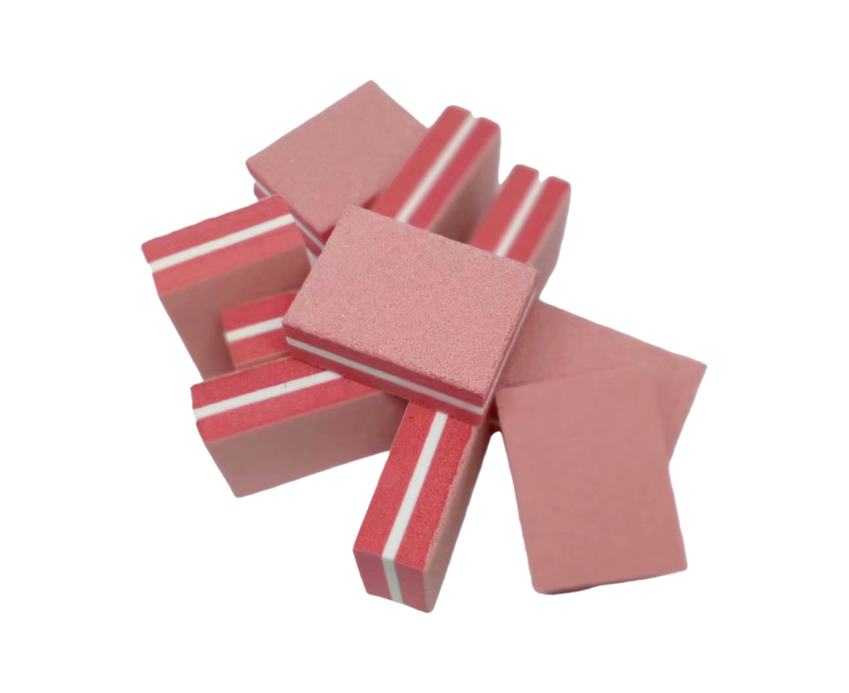 50Pcs / Bag Nail File Mini Multi-function Sponge Manicure Tools Buffer Blocks for Nail-Darkpink VXN Beauty