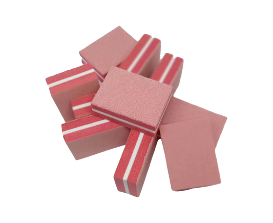 50Pcs / Bag Nail File Mini Multi-function Sponge Manicure Tools Buffer Blocks for Nail-Darkpink VXN Beauty