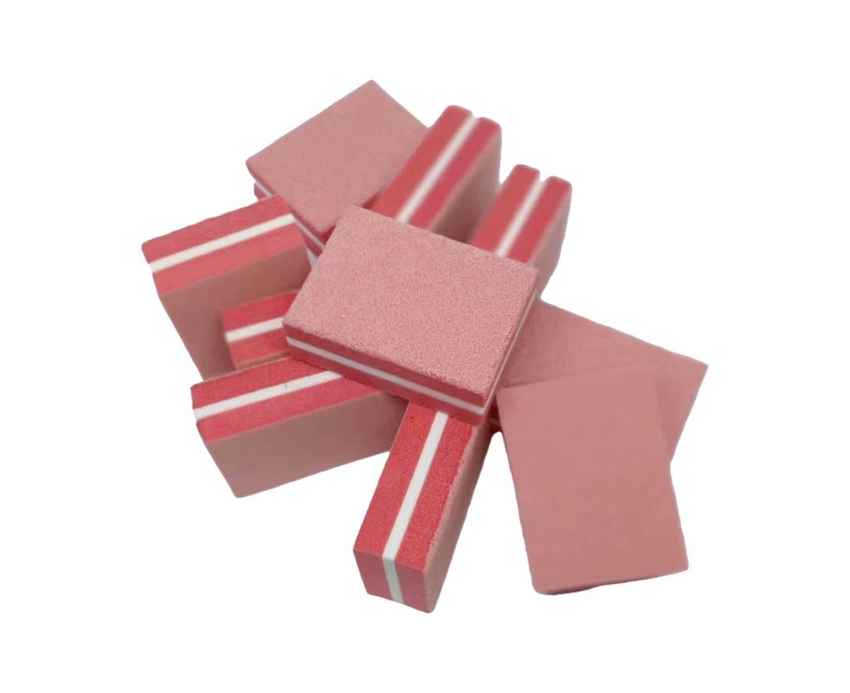 50Pcs / Bag Nail File Mini Multi-function Sponge Manicure Tools Buffer Blocks for Nail-Darkpink VXN Beauty