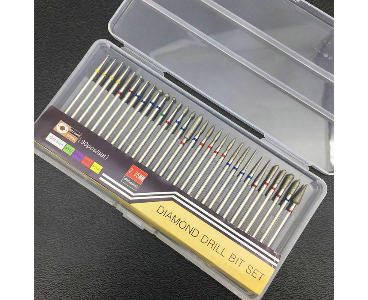 30Pcs Tungsten Steel Nail Drill Bits Manicure Pedicure Gel Polish Removal Tool-A VXN Beauty