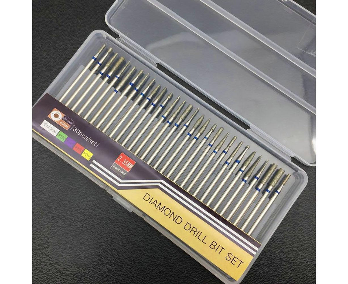 30Pcs Tungsten Steel Nail Drill Bits Manicure Pedicure Gel Polish Removal Tool-A VXN Beauty
