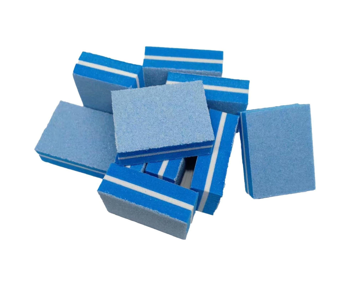 50Pcs / Bag Nail File Mini Multi-function Sponge Manicure Tools Buffer Blocks for Nail-Blue VXN Beauty