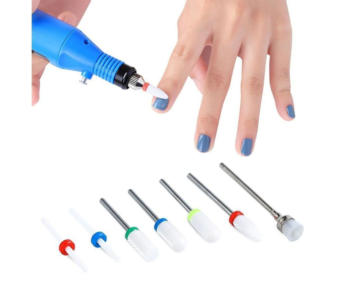 7Pcs Tungsten Steel Ceramics Remove Gel Polish Manicure Pedicure Nail Drill Bits-7# VXN Beauty