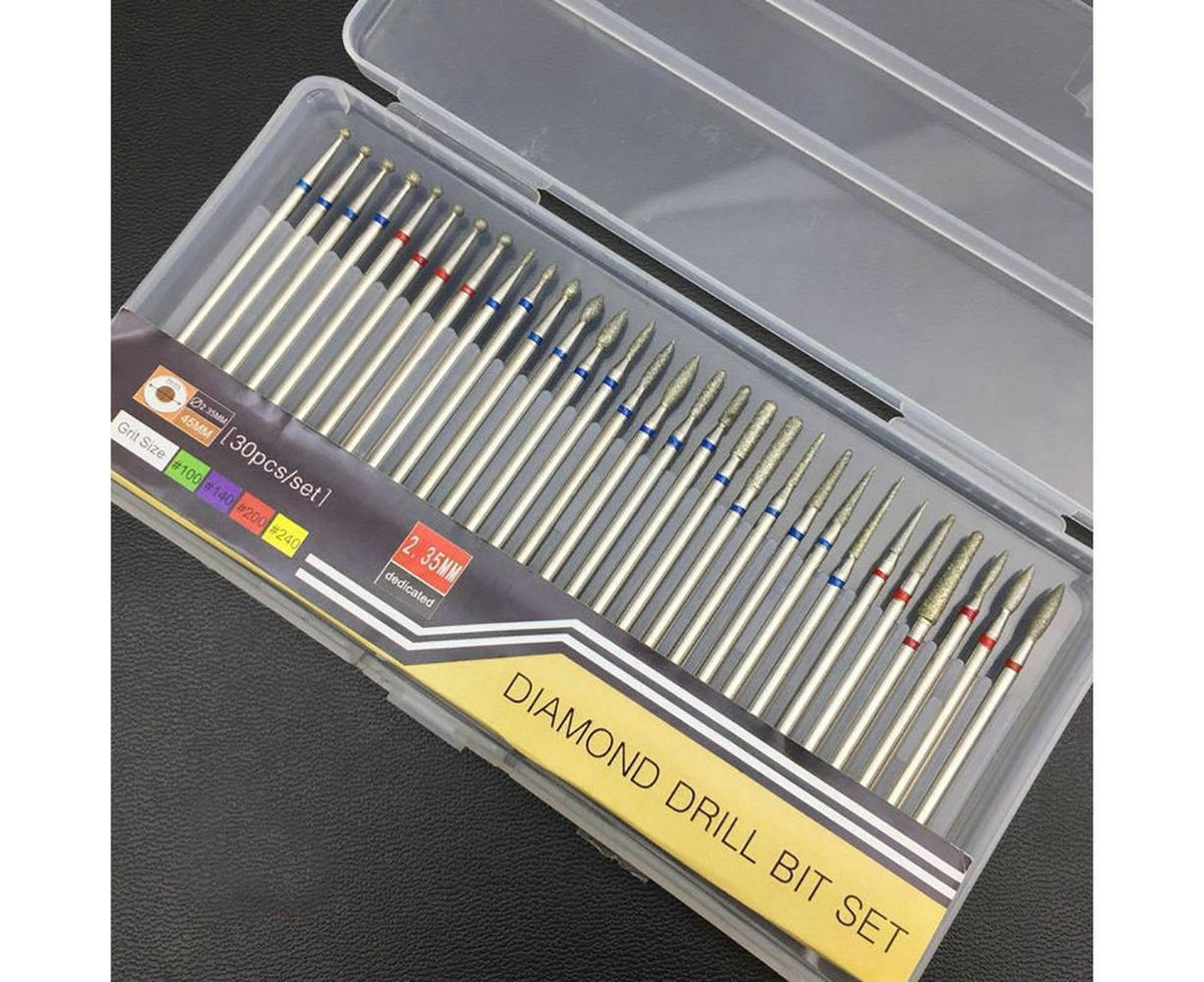 30Pcs Tungsten Steel Nail Drill Bits Manicure Pedicure Gel Polish Removal Tool-C VXN Beauty