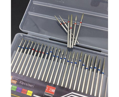 30Pcs Tungsten Steel Nail Drill Bits Manicure Pedicure Gel Polish Removal Tool-C VXN Beauty