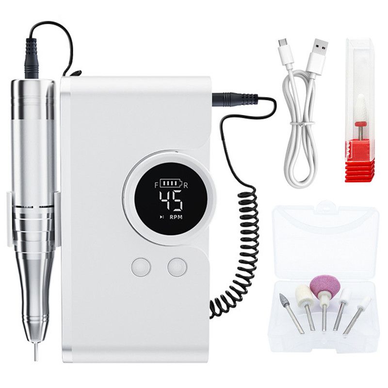 Portable Nail Drill Machine – 45,000 RPM Electric Nail File & Buffer for Acrylic Gel Nails VXN Beauty