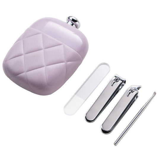 Portable Manicure Set 4 Pcs Nail Clipper Kit Nail Care Tools with Storage Case-purple VXN Beauty