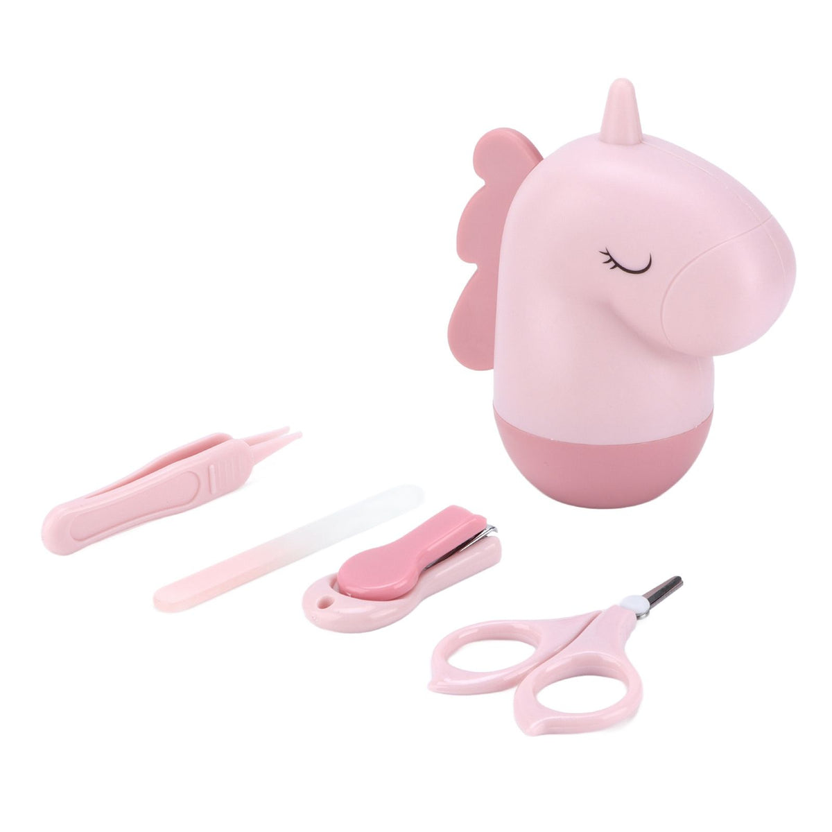Nail Clippers Kit Cartoon Shape Stainless Steel Baby Nail Trimmer with Tweezers Nail File Storage Box for Baby Nail CarePink VXN Beauty