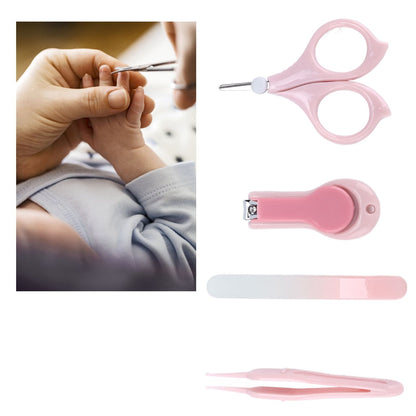 Nail Clippers Kit Cartoon Shape Stainless Steel Baby Nail Trimmer with Tweezers Nail File Storage Box for Baby Nail CarePink VXN Beauty