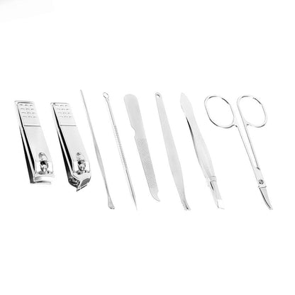 8 Pcs Stainless Steel Nail Scissors Cutter Clippers Set Fingernail Toenail (Black) VXN Beauty