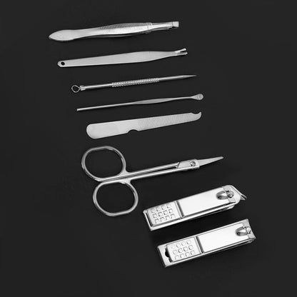 8 Pcs Stainless Steel Nail Scissors Cutter Clippers Set Fingernail Toenail (Black) VXN Beauty