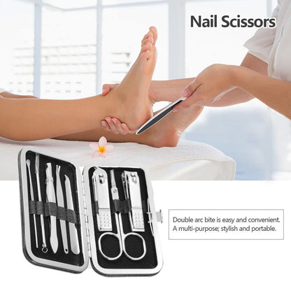 8 Pcs Stainless Steel Nail Scissors Cutter Clippers Set Fingernail Toenail (Black) VXN Beauty