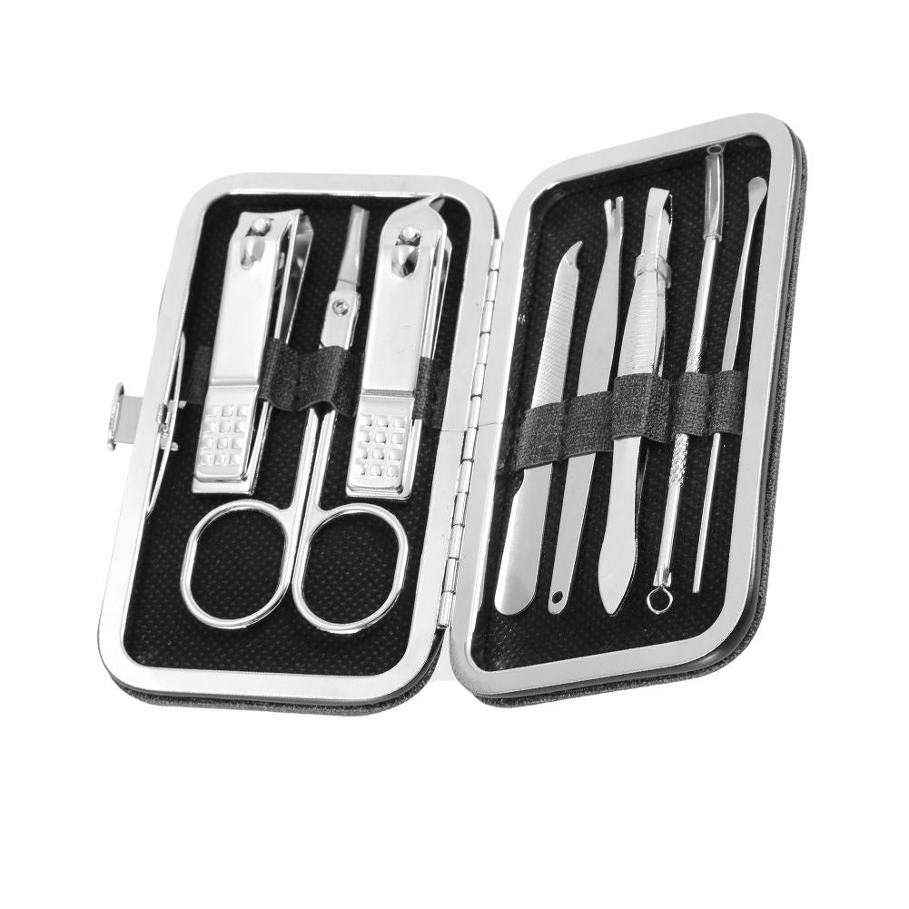 8 Pcs Stainless Steel Nail Scissors Cutter Clippers Set Fingernail Toenail (Black) VXN Beauty