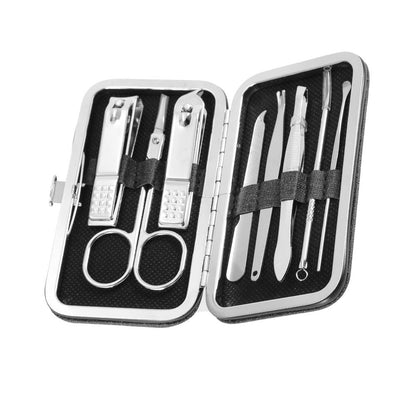 8 Pcs Stainless Steel Nail Scissors Cutter Clippers Set Fingernail Toenail (Black) VXN Beauty