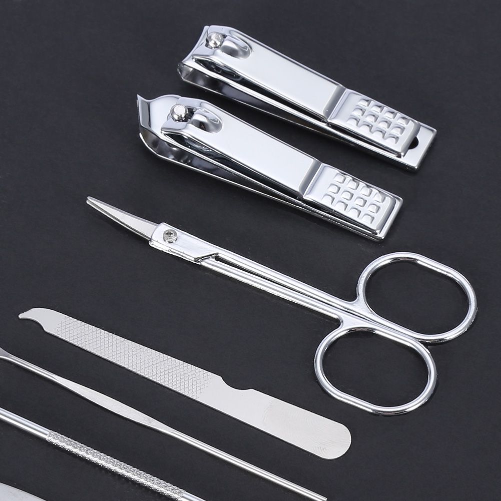 8 Pcs Stainless Steel Nail Scissors Cutter Clippers Set Fingernail Toenail (Black) VXN Beauty