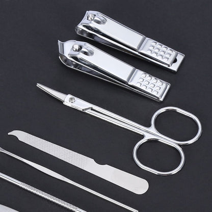 8 Pcs Stainless Steel Nail Scissors Cutter Clippers Set Fingernail Toenail (Black) VXN Beauty