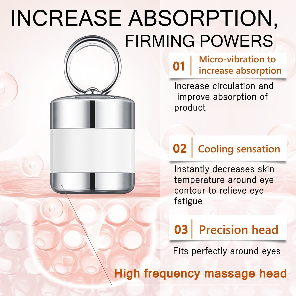 Microcurrent Eye Cream,Under Eye Cream for Dark Circles,Puffiness and Wrinkles, Hyaluronic Acid + Peptide+ Caffeine Eye Cream Anti Aging,Hydrating Eye Care,Gentle Vibration VXN Beauty
