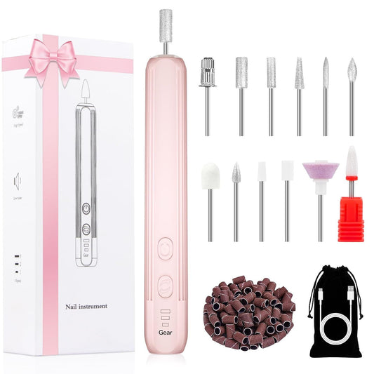 Electric Nail Drill, Professional Manicure Pedicure Kit, Cordless Electric Nail File Set, Rechargeable Pedicure Tools for feet, 3 Speeds Hand Foot Care Nail Drill for Thick Nail Toenail Cuticle VXN Beauty