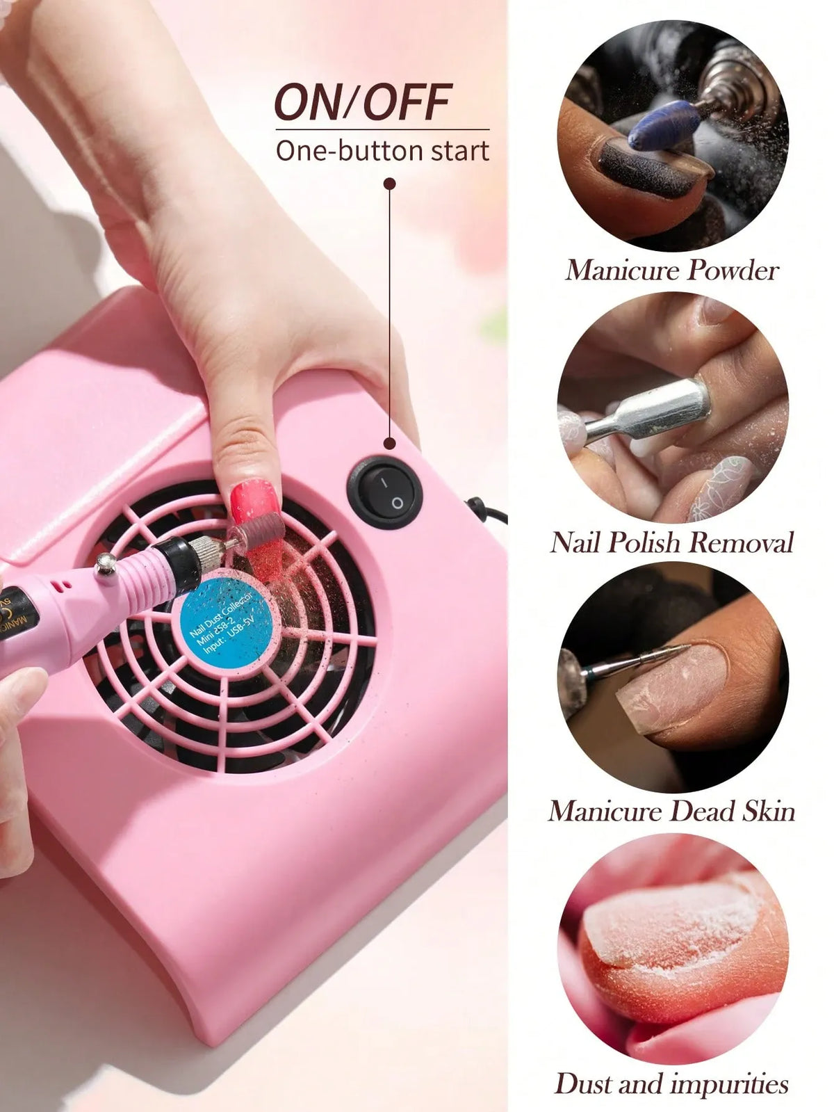 Professional Nail Dust Collector High Power Extractor Salon Dedicated Vacuum Cleaner Nail Art Tools Fine Filtration Net Easy To Clean Green VXN Beauty
