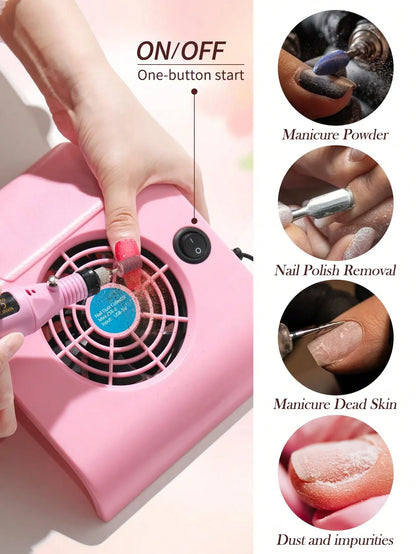 Professional Nail Dust Collector High Power Extractor Salon Dedicated Vacuum Cleaner Nail Art Tools Fine Filtration Net Easy To Clean Green VXN Beauty