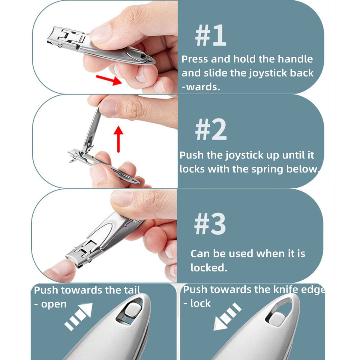 Ultra-Thin Portable Nail Clippers,Anti-Splash Nail Clippers,Nail Tools (silvery) matte black finish that endures years of use VXN Beauty