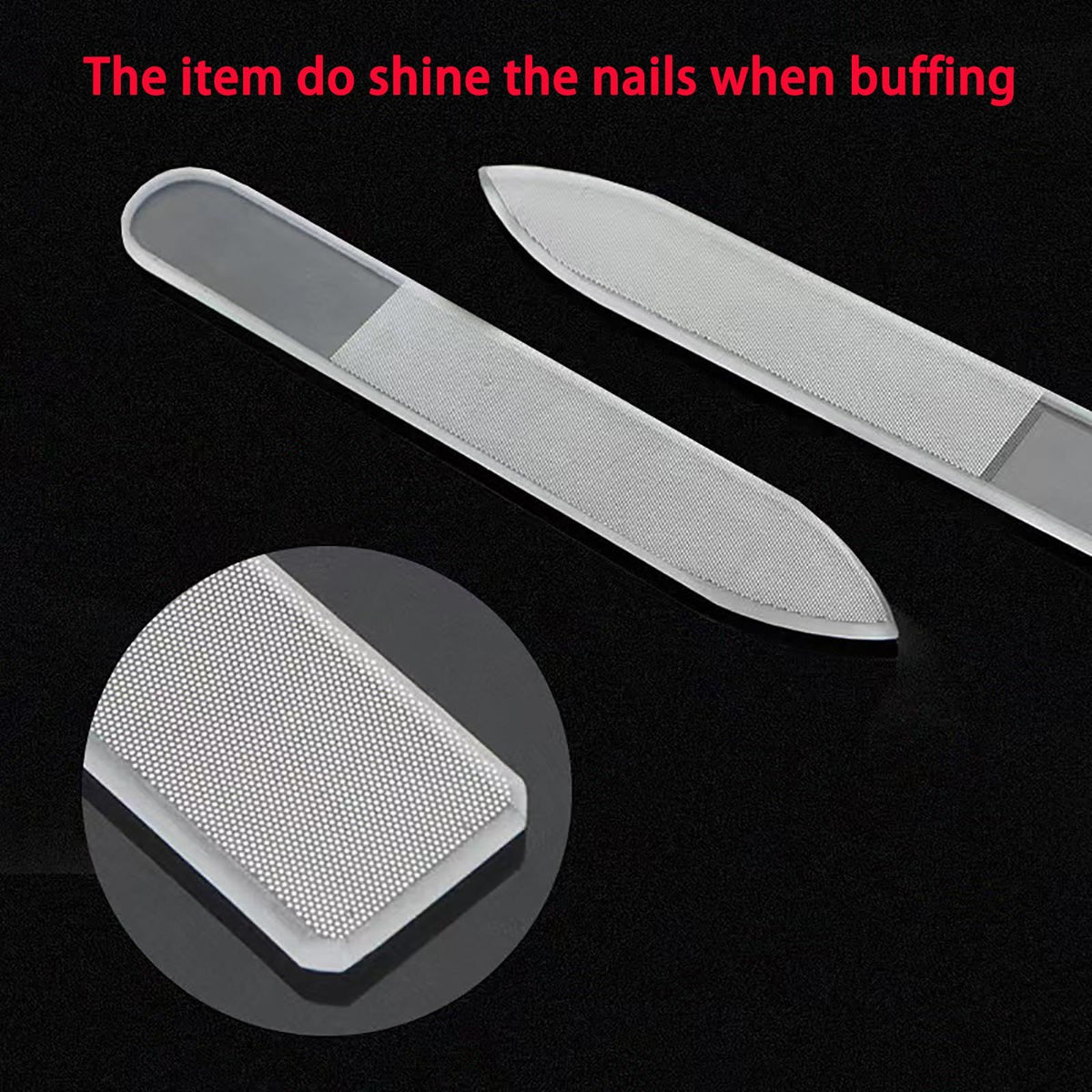 3 Options Nano Glass Nail File, Nano Nail Buffer,Glass Nail File with Case, Czech Glass Fingernail Files(Crystal Glass) VXN Beauty