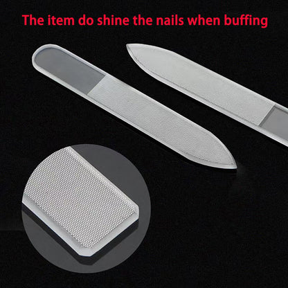 3 Options Nano Glass Nail File, Nano Nail Buffer,Glass Nail File with Case, Czech Glass Fingernail Files(Crystal Glass) VXN Beauty
