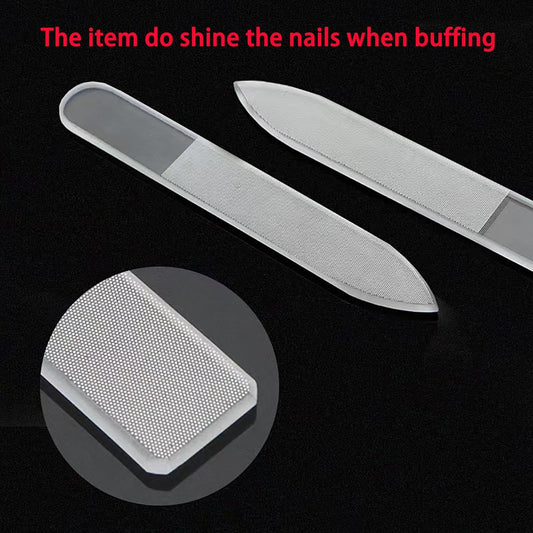 3 Options Nano Glass Nail File, Nano Nail Buffer,Glass Nail File with Case, Czech Glass Fingernail Files(Crystal Glass) VXN Beauty