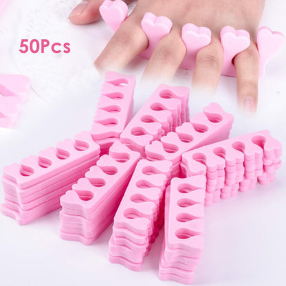 50Pcs Toe Separators and Finger Separators for Nail Polish, Soft Sponge Finger Toe Divider Spacer Nail Art Manicure Pedicure Tools VXN Beauty
