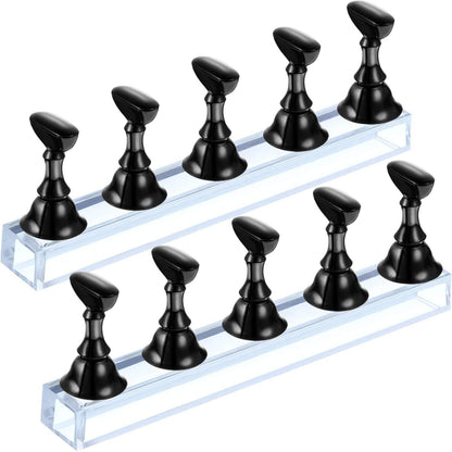 10Pcs Nail Stand for Press on, Fake Acrylic Nail Stand, Nail Display Practice Stands with Magnetic Base, Nail Tip Holders  DIY VXN Beauty