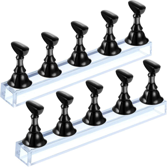 10Pcs Nail Stand for Press on, Fake Acrylic Nail Stand, Nail Display Practice Stands with Magnetic Base, Nail Tip Holders  DIY VXN Beauty