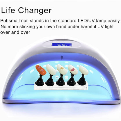 10Pcs Nail Stand for Press on, Fake Acrylic Nail Stand, Nail Display Practice Stands with Magnetic Base, Nail Tip Holders  DIY VXN Beauty