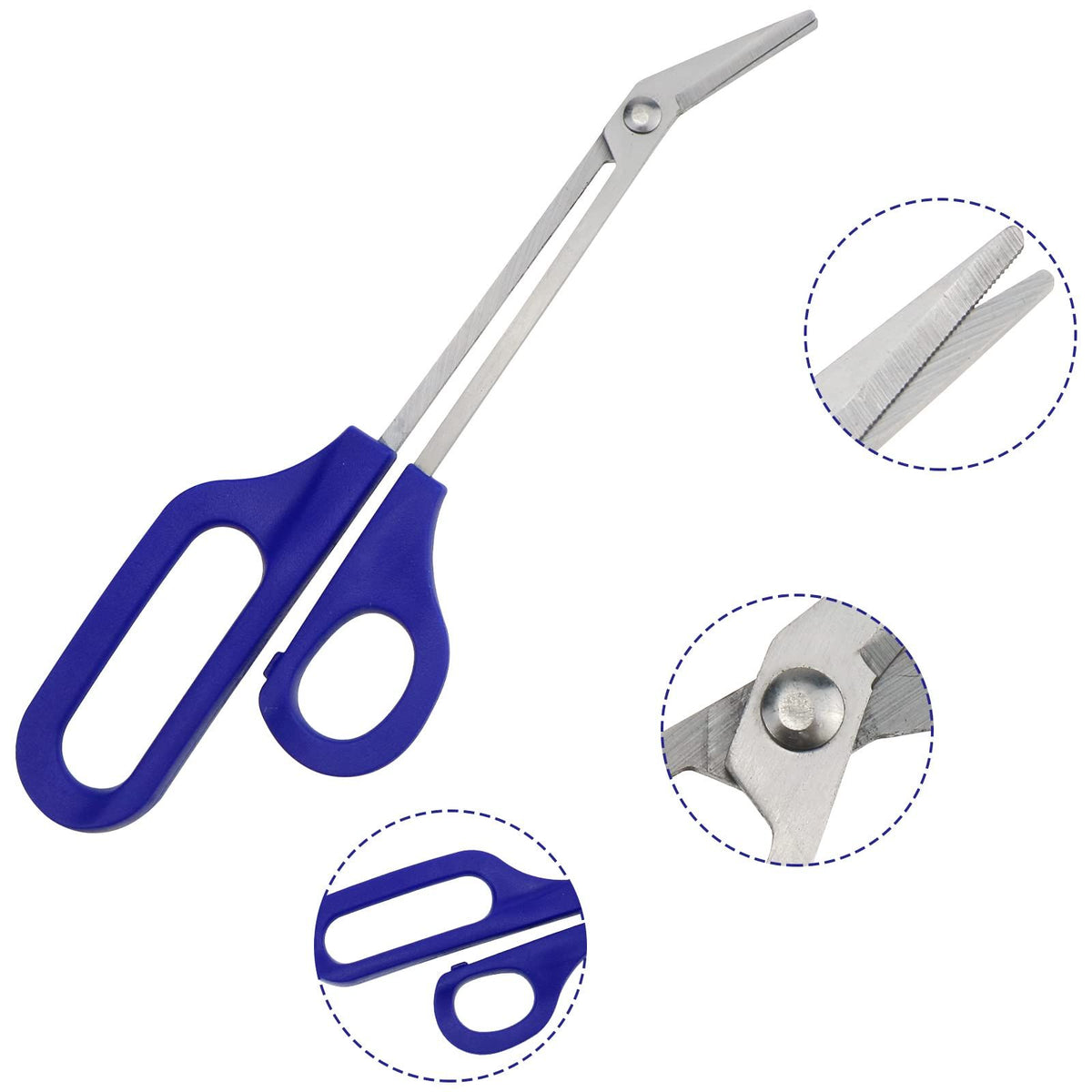 2 PACK Long Handle Toenail Clippers Scissors for Seniors,Nail Cuticle Scissors Clippers Toenail Cutter Stainless Steel Scissors VXN Beauty
