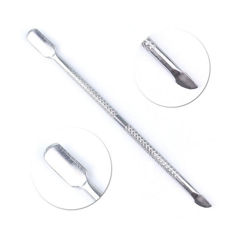 4 Pieces Nail Cuticle Pusher Stainless Steel Nail Polish Cuticle Remover Double Ended Manicure Nail Pedicure Tool Metal VXN Beauty