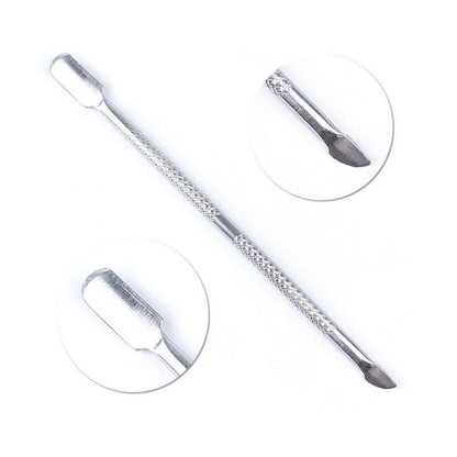 4 Pieces Nail Cuticle Pusher Stainless Steel Nail Polish Cuticle Remover Double Ended Manicure Nail Pedicure Tool Metal VXN Beauty