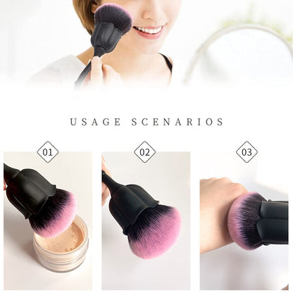 Nail Dust Brush, Fiber Hair Nail Art Brush, Rose Shape Nail Dust Brush for Remove Nail Dust and Powder VXN Beauty