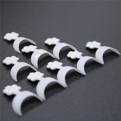 100pcs Fake Nail Tips White French Moon Shaped Smile Fake Nail Tips Short Artificial Acrylic Fake Nail Nail Decoration VXN Beauty