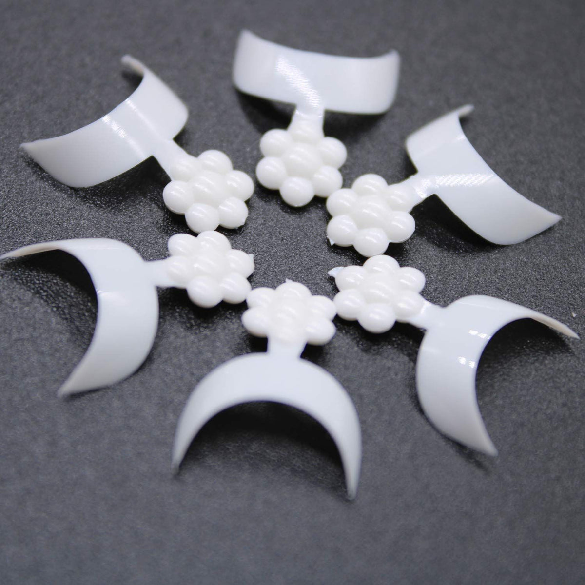 100pcs Fake Nail Tips White French Moon Shaped Smile Fake Nail Tips Short Artificial Acrylic Fake Nail Nail Decoration VXN Beauty