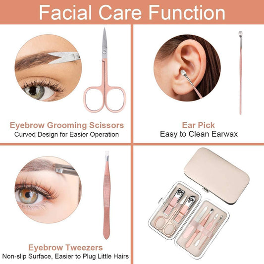 7 professional portable nail repair kits, eyebrow beauty hair clippers, stainless steel nail care tools VXN Beauty