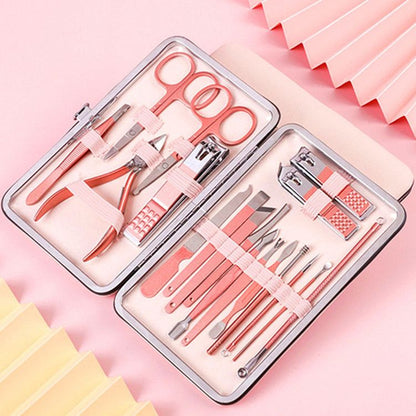 Nail Clippers for Men Women,18 In 1 Stainless Steel Nail Kit Professional Manicure Pedicure Kit Nail Scissors Cuticle Trimmer Nail VXN Beauty
