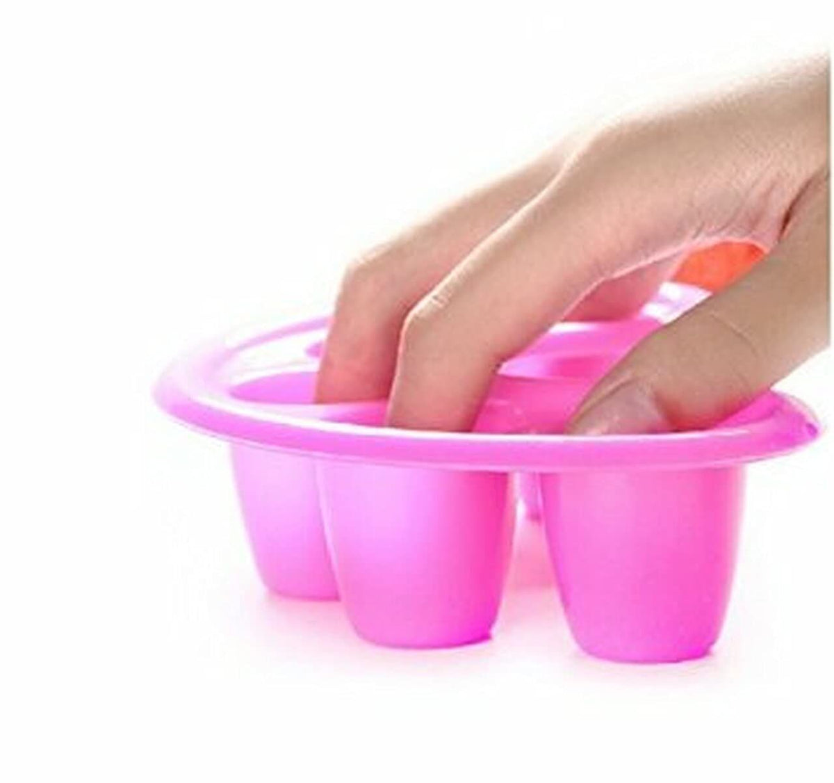 2 Pcs Nail Art Bubble Bath Bowl Nail Hand Soak Tray Acrylic Gel Nails Soaking Trays Black & Pink Colour VXN Beauty