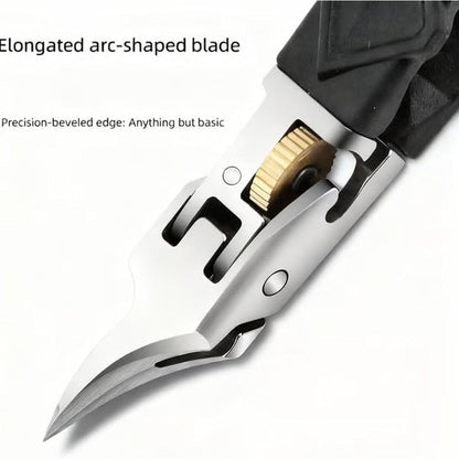 Black Anti-Slip Grip Gear Lock Nail Clipper Set, Professional-Grade Manicure Tool with Ultra-Sharp Tips for Precise Access to Nail Grooves VXN Beauty