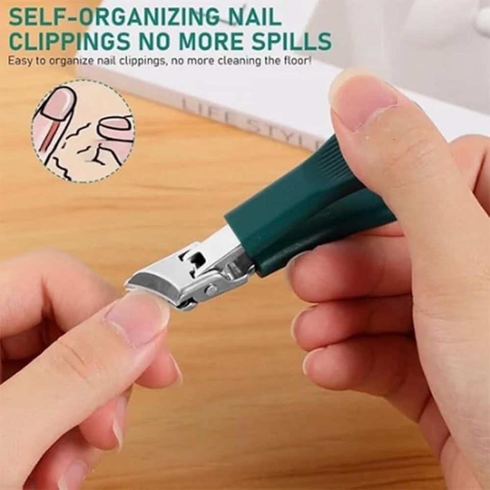 Beveled Nail Clippers, Wide Jaw Opening Anti-Splash Slanted Nail Clipper, with Ultra-Sharp Tips for Precise Access to Nail Grooves VXN Beauty