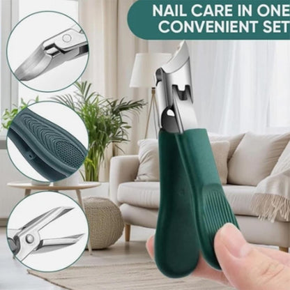 Beveled Nail Clippers, Wide Jaw Opening Anti-Splash Slanted Nail Clipper, with Ultra-Sharp Tips for Precise Access to Nail Grooves VXN Beauty
