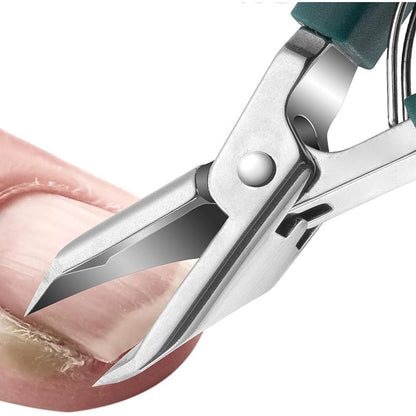 Beveled Nail Clippers, Wide Jaw Opening Anti-Splash Slanted Nail Clipper, with Ultra-Sharp Tips for Precise Access to Nail Grooves VXN Beauty