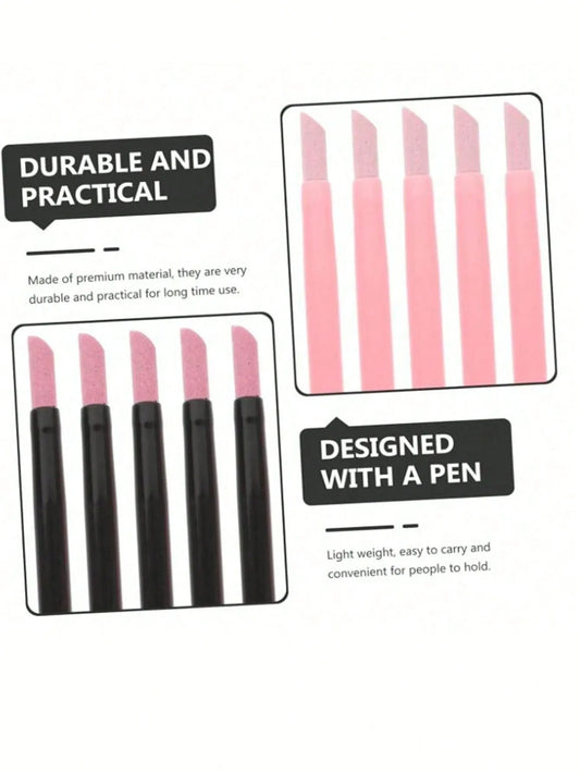 5Pcs Nail Art Tool Set 45 Degree Cuticle Remover Dead Skin Pusher Nail Buffer Polisher Pen Quartz Ceramic Head Manicure Pedicure Kit Home Professional Use Nail Black VXN Beauty